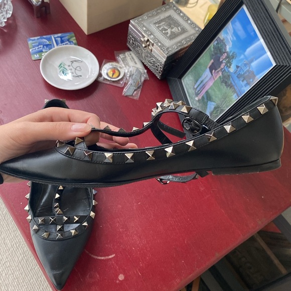 Black Valentino Rockstud flats - Picture 6 of 8